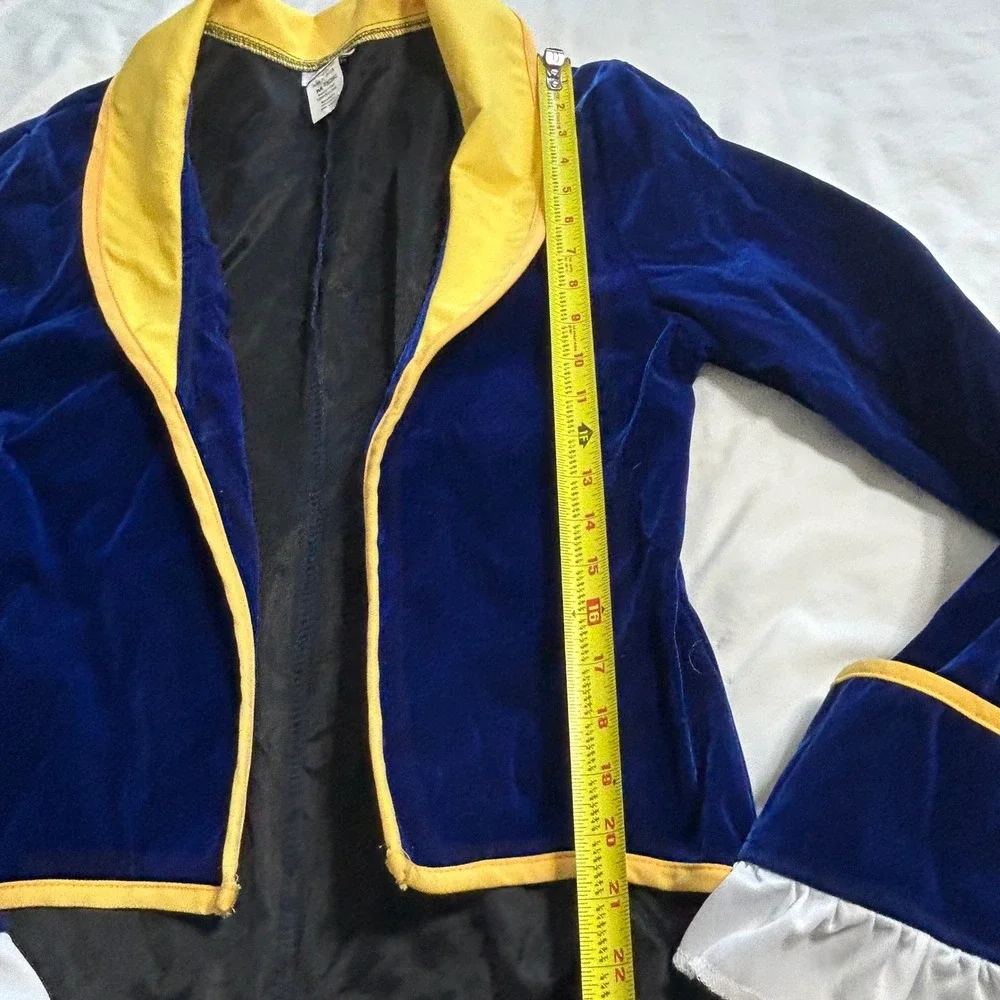 Disney Beast Costume Jacket Kids Medium Blue Velvet Tailcoat - Picture 2 of 6